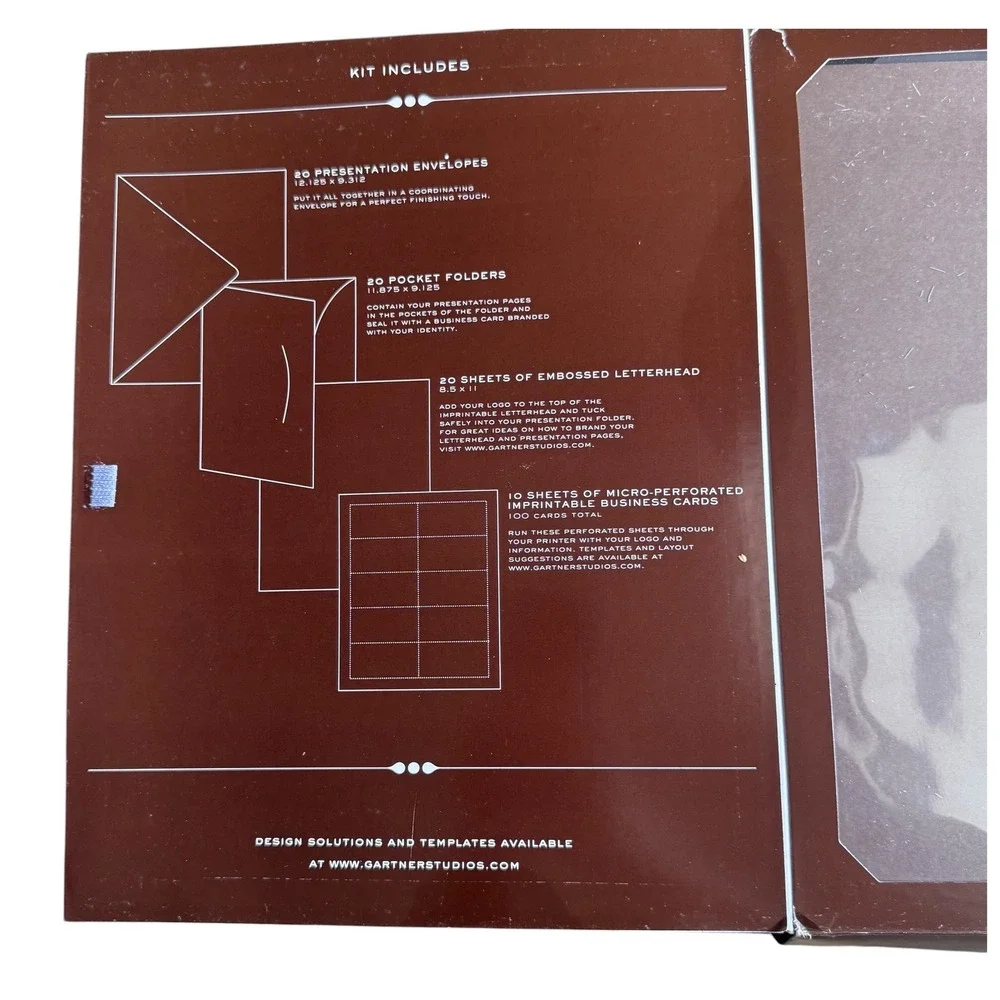 Gartner Studios Business Kit Customizable Marketing Solutions 20 Packets Brown